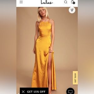 Lulus Gold formal dress size small